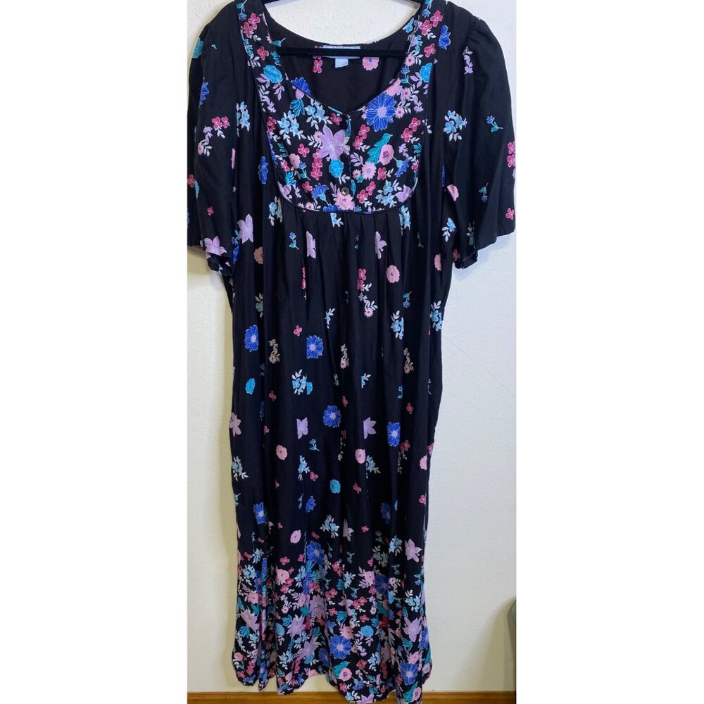 ONLY NECESSITIES Bib Front Patio Lounger House Dress Pockets Plus 26/28 Maxi